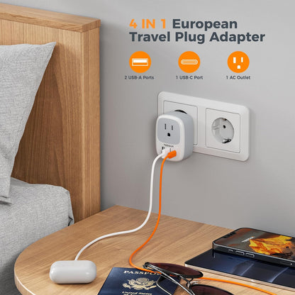 Type G Power Adapter, UK Outlet Adaptor | 3 USB Ports (1 USB C), US to UK Ireland Hong Kong British England Scotland Irish Qatar London