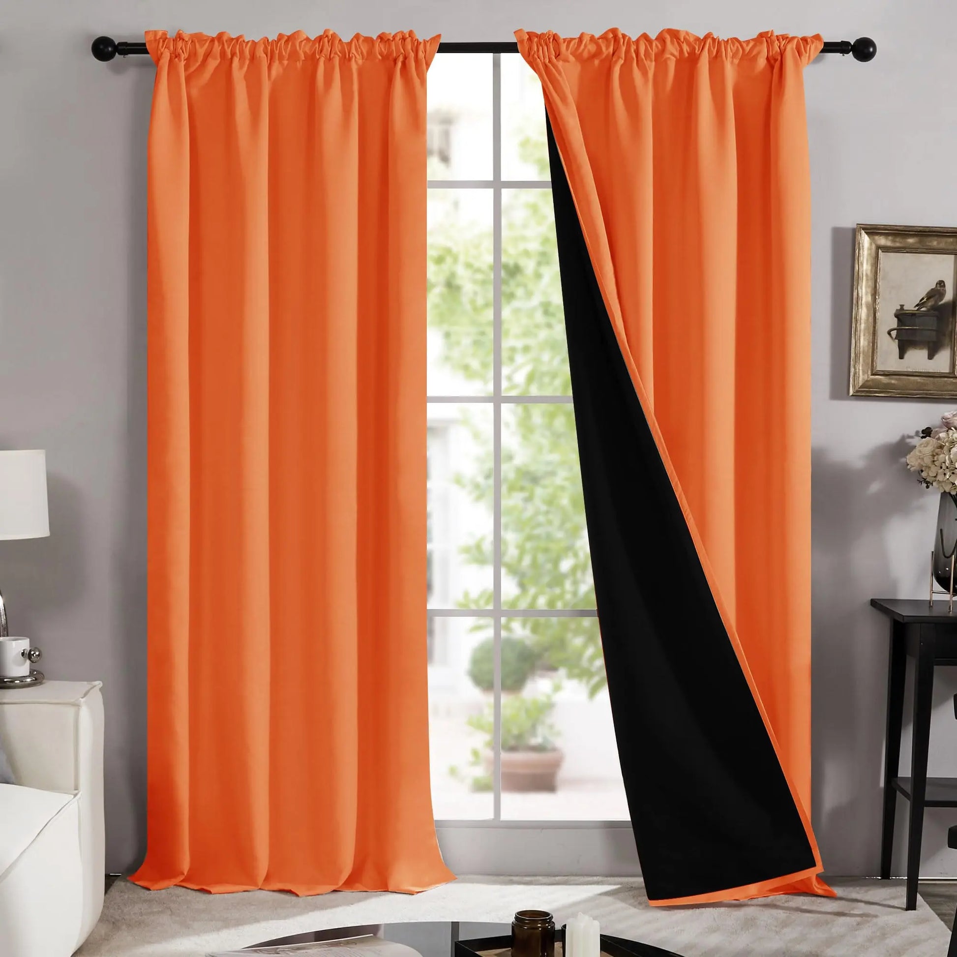 Deconovo Blackout Curtains (2 Panels, Rod Pocket) - Thermal Insulated, Soundproof Drapes with Double Layer for Living Room, Bedroom, Blacking Out Curtains, Soundproof Curtains