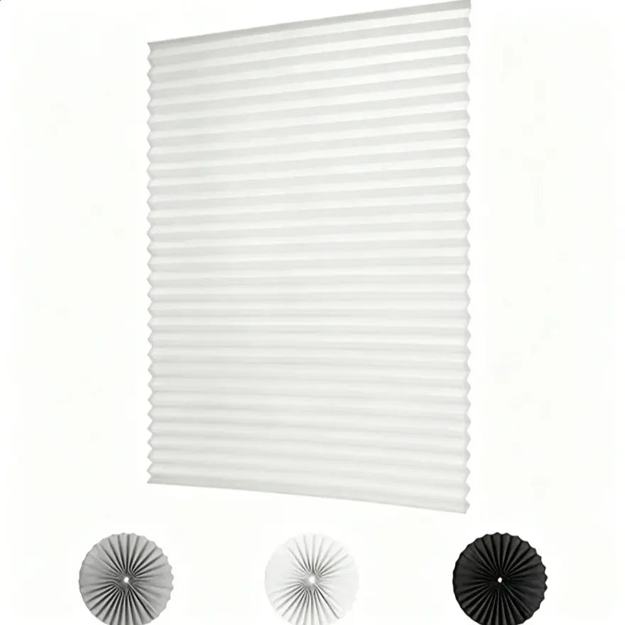 Blackout Curtain, Self-Adhesive, No Drilling Required, Easy Install, Sunlight Blocking Heat Insulation Privacy Protection, Modern Interior, Blackout Window Cover, Self-Adhesive Pleated Window Blind - 71X34.5In
