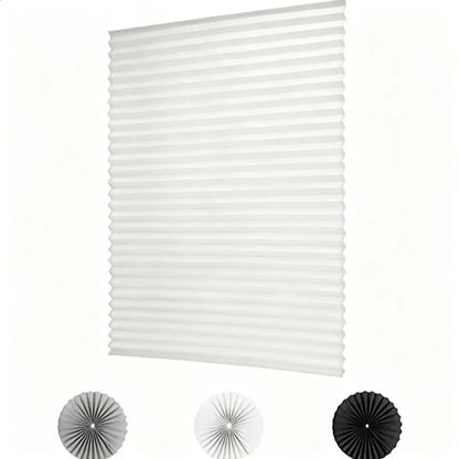 Blackout Curtain, Self-Adhesive, No Drilling Required, Easy Install, Sunlight Blocking Heat Insulation Privacy Protection, Modern Interior, Blackout Window Cover, Self-Adhesive Pleated Window Blind - 71X34.5In