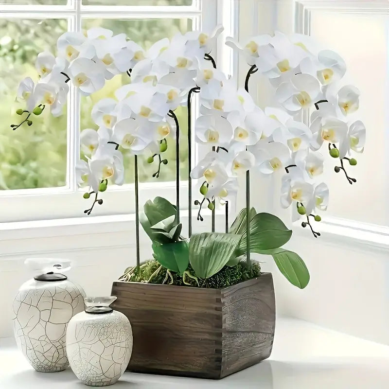 5 Pcs Set Artificial Phalaenopsis Decorative Bouquets, Artificial Flowers, Suitable for Valentine'S Day, Mother'S Day, Christmas, Thanksgiving and Other Occasions, Vase Not Included