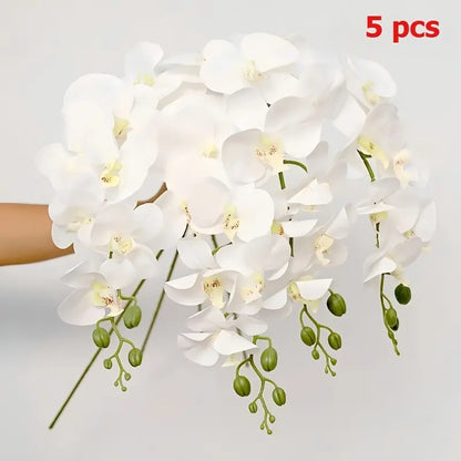 5 Pcs Set Artificial Phalaenopsis Decorative Bouquets, Artificial Flowers, Suitable for Valentine'S Day, Mother'S Day, Christmas, Thanksgiving and Other Occasions, Vase Not Included