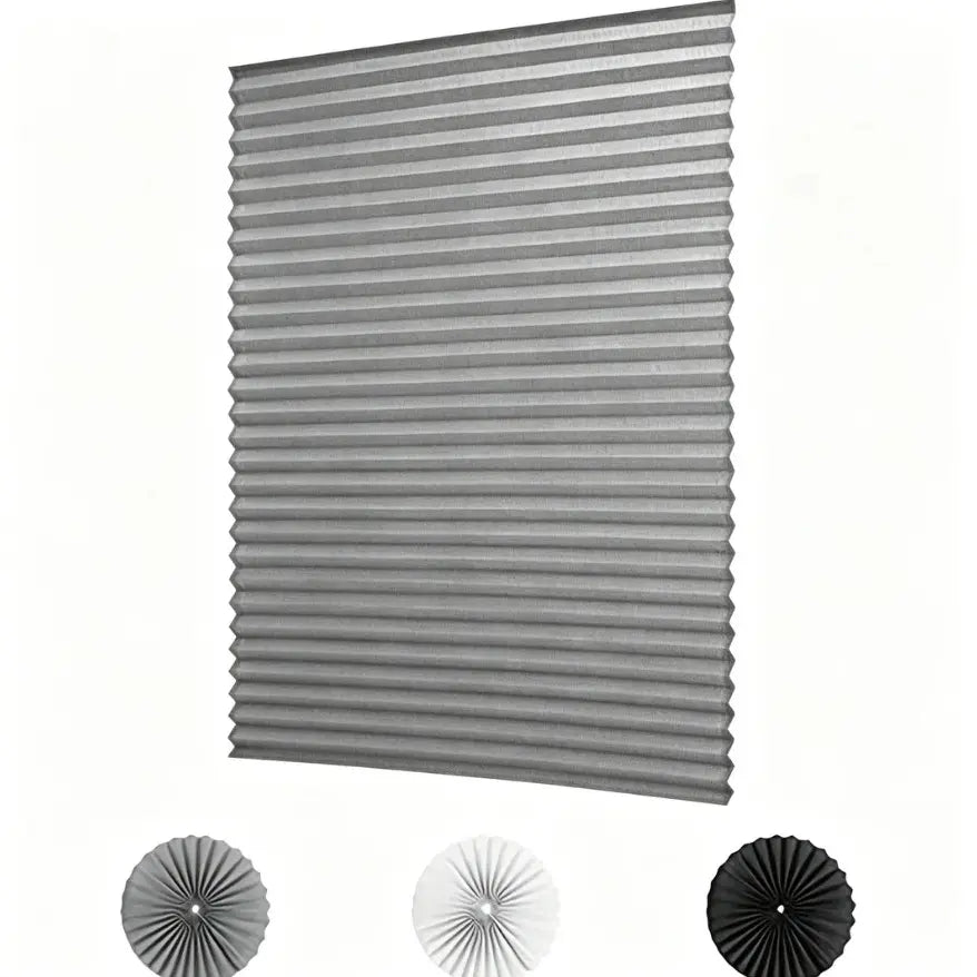 Blackout Curtain, Self-Adhesive, No Drilling Required, Easy Install, Sunlight Blocking Heat Insulation Privacy Protection, Modern Interior, Blackout Window Cover, Self-Adhesive Pleated Window Blind - 71X34.5In