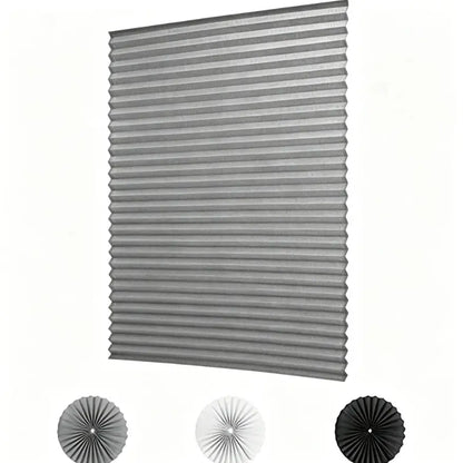 Blackout Curtain, Self-Adhesive, No Drilling Required, Easy Install, Sunlight Blocking Heat Insulation Privacy Protection, Modern Interior, Blackout Window Cover, Self-Adhesive Pleated Window Blind - 71X34.5In
