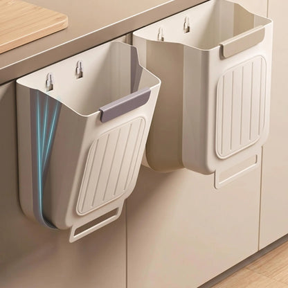 Collapsible Hanging Kitchen Trash Can - Foldable 11L Rubbish Bin for Cabinet and Countertop, Ideal for Kitchen and Bathroom Use