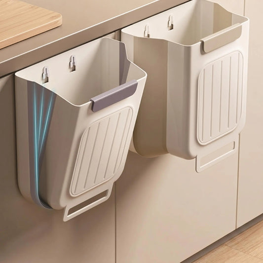 Collapsible Hanging Kitchen Trash Can - Foldable 11L Rubbish Bin for Cabinet and Countertop, Ideal for Kitchen and Bathroom Use