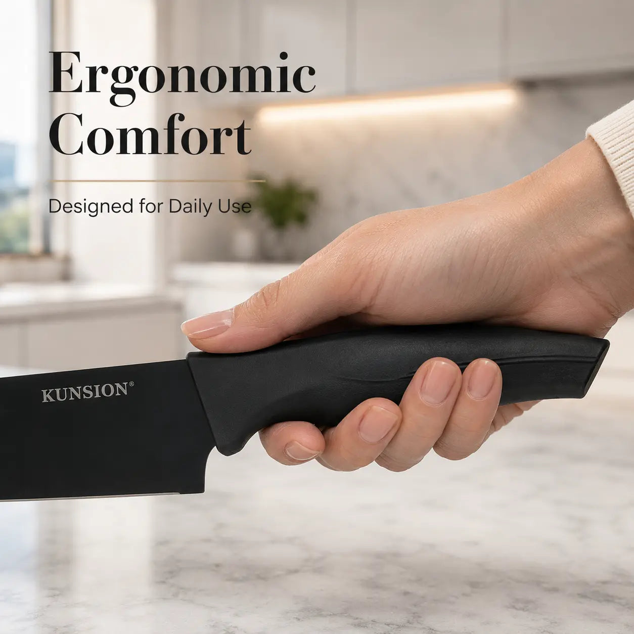 8-Piece Japanese-Style Stainless Steel Cutter Set - Elegant Black, Non-Slip Ergonomic Handle, Dishwasher Washer-Ready - Includes Chef'S Knife, Serrated Knife, Paring Knife and More - Perfect for Holiday Gifts