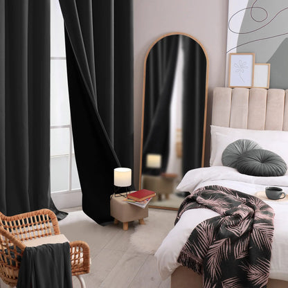 Deconovo Blackout Curtains (2 Panels, Rod Pocket) - Thermal Insulated, Soundproof Drapes with Double Layer for Living Room, Bedroom, Blacking Out Curtains, Soundproof Curtains