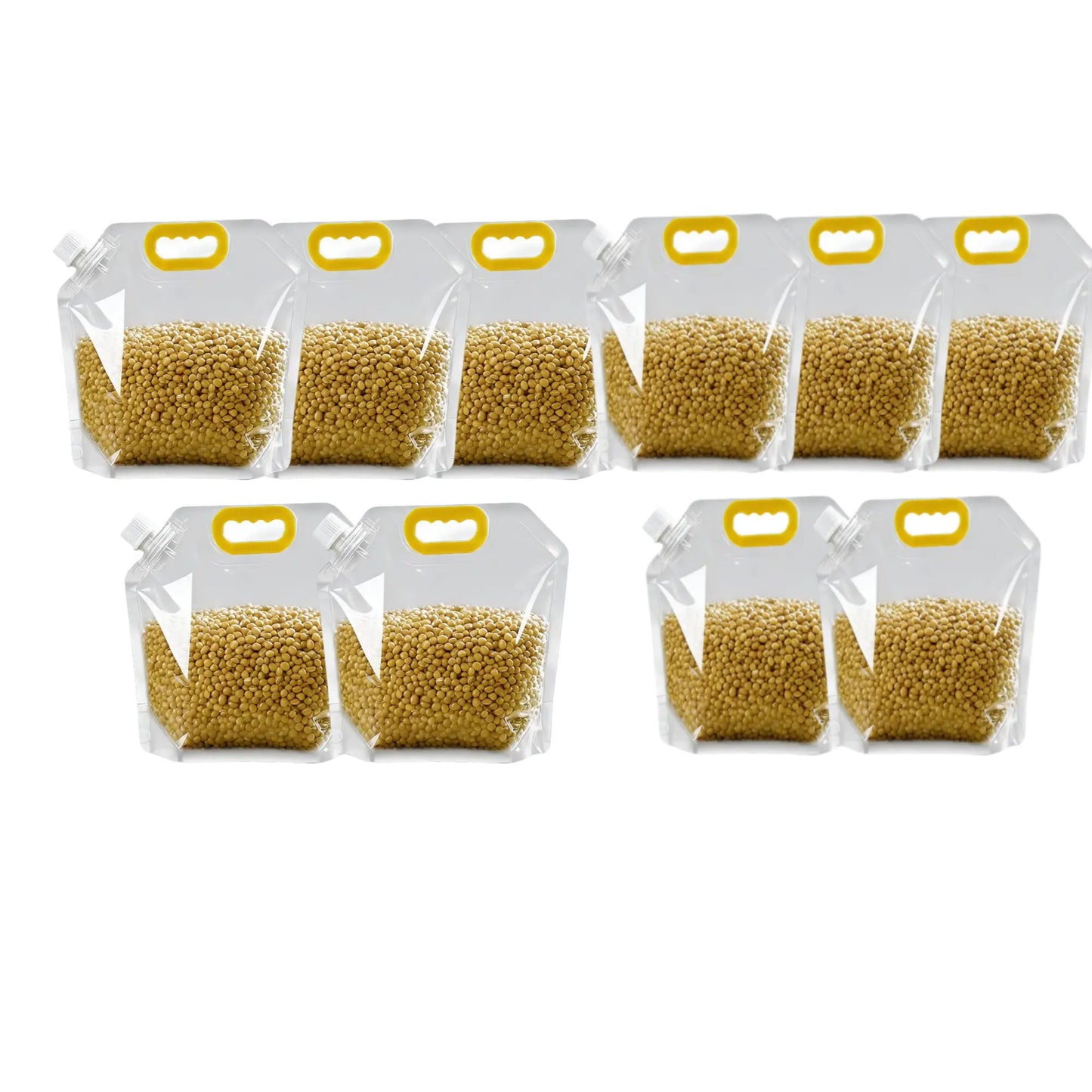 10-Count Reusable Washable Airtight Food Storage Bags - Leak-Proof Expandable Large Capacity Portable Containers for Camping, Picnic, Kitchen Use with Kid Safety Focus