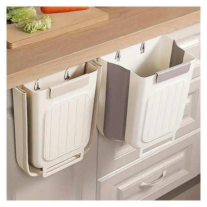Collapsible Hanging Kitchen Trash Can - Foldable 11L Rubbish Bin for Cabinet and Countertop, Ideal for Kitchen and Bathroom Use