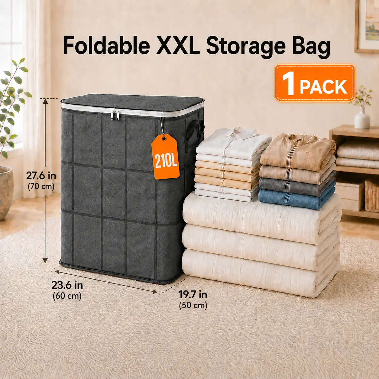 Extra Large Heavy Duty Moving Bags with Backpack Straps & Reinforced Handles, Dustproof Storage Bags for Clothes, Bedding & Travel, Zipper Closure Organizer for College Dorm, Closet and Home Organization