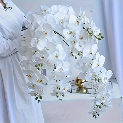 5 Pcs Set Artificial Phalaenopsis Decorative Bouquets, Artificial Flowers, Suitable for Valentine'S Day, Mother'S Day, Christmas, Thanksgiving and Other Occasions, Vase Not Included
