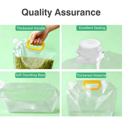 10-Count Reusable Washable Airtight Food Storage Bags - Leak-Proof Expandable Large Capacity Portable Containers for Camping, Picnic, Kitchen Use with Kid Safety Focus